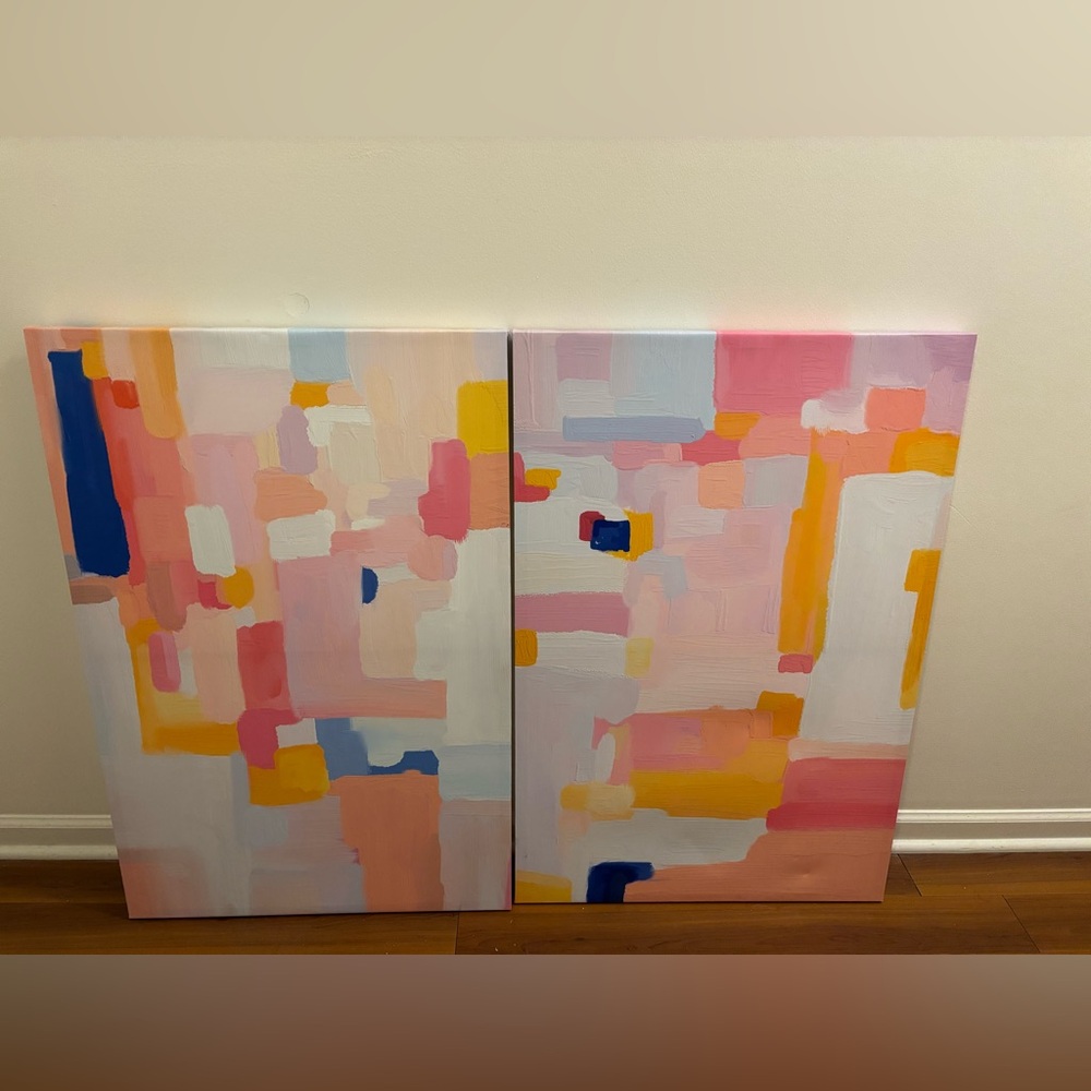 24”x36” multi color wrapped wall art